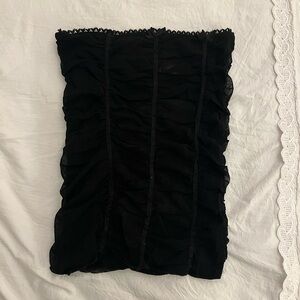 Ruched Tube Top with Bow